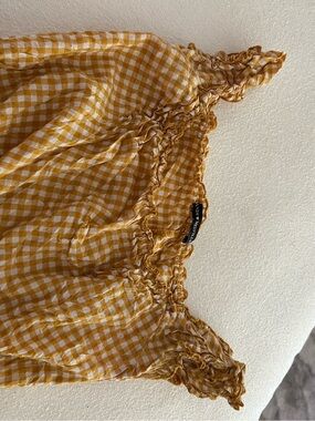 Brandy Melville Yellow Gingham Crop Top